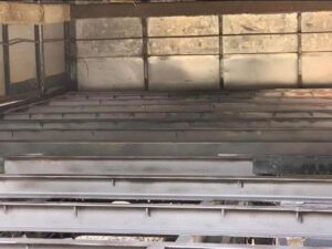 Steel beam sandblasting and restoration